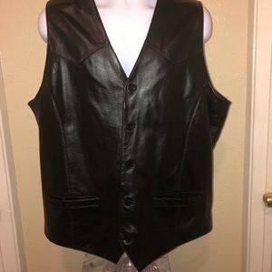 Cripple Creek Leather Button Down Vest